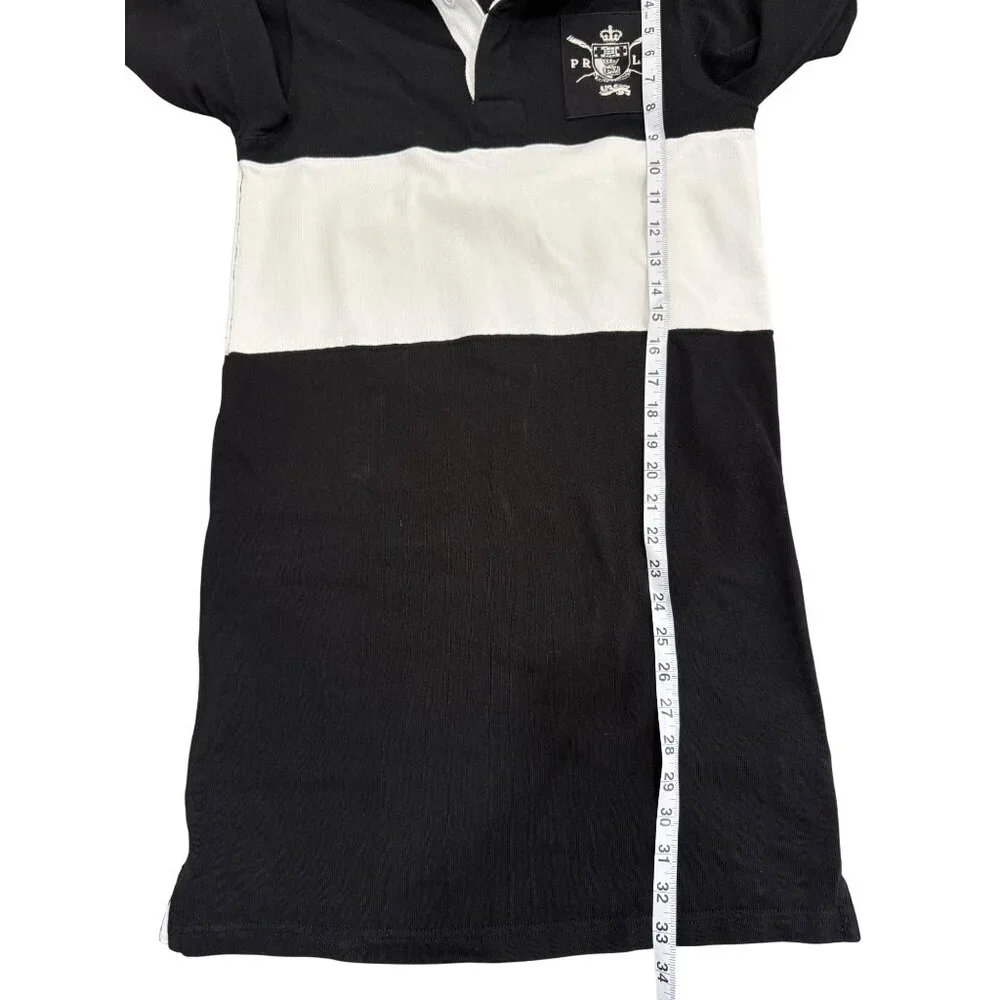 Polo Ralph Lauren Womens Rugby Dress Black & White Stripped Long Sleeve Size XS - Picture 7 of 9